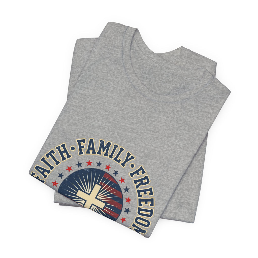 Faith · Family · Freedom T-Shirt | Patriotic Faith-Based July 4th Vintage Americana