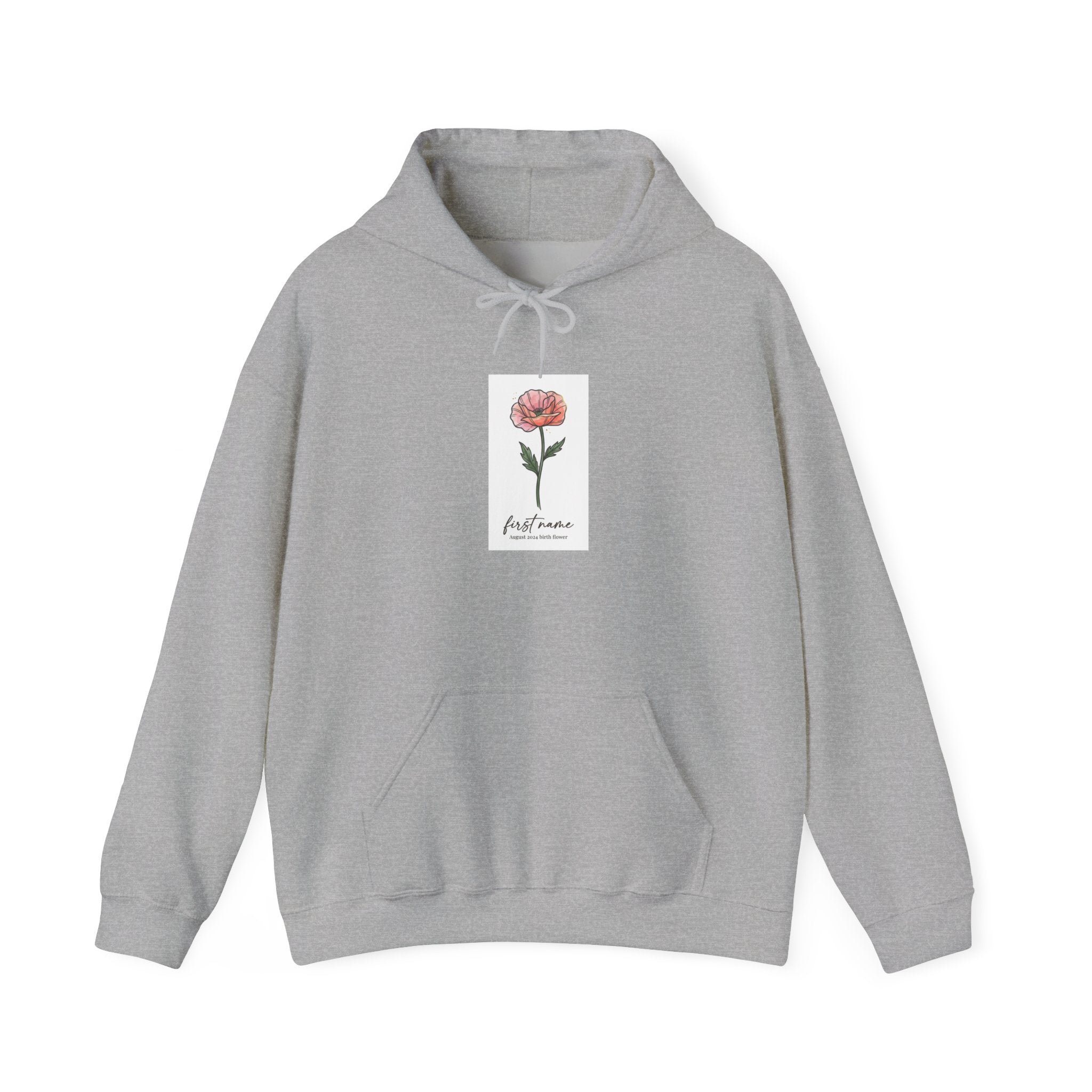 Birth Month Flower Hoodie | Personalized Botanical, Watercolor Line Art