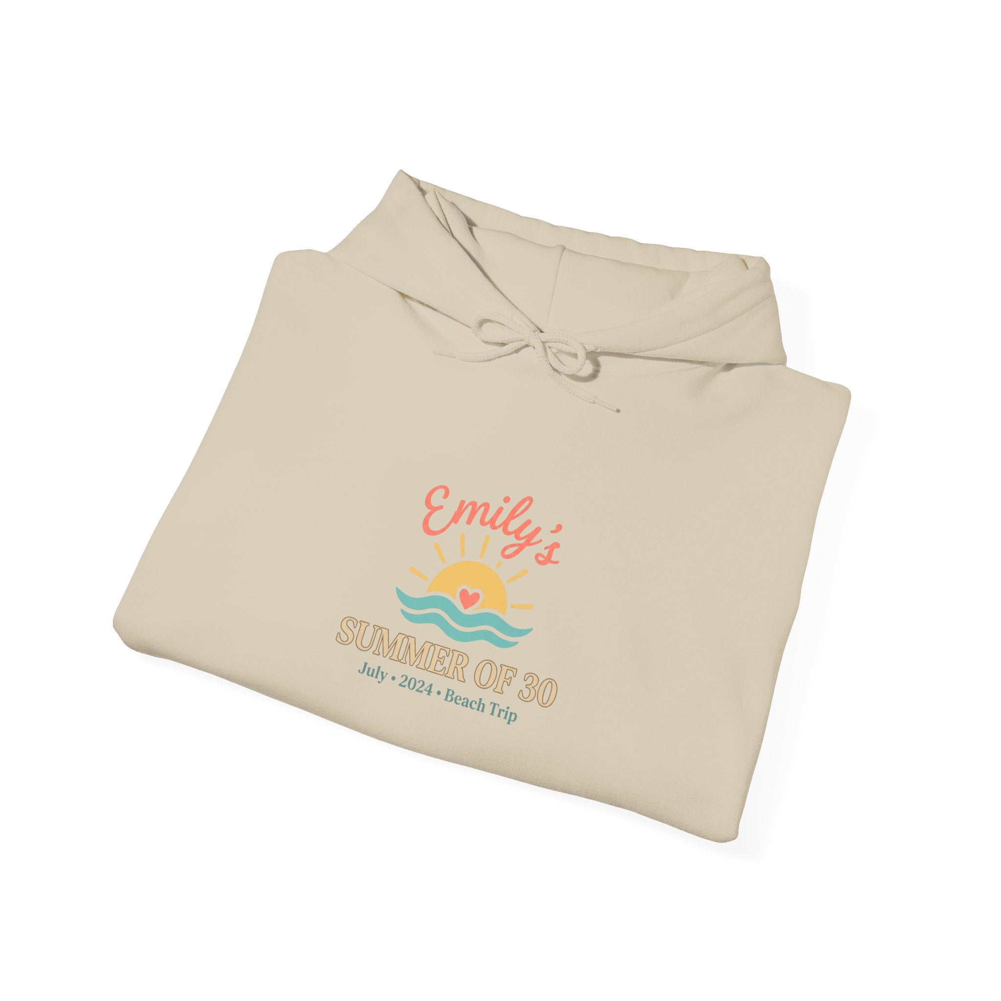 Custom Summer of Age Hoodie | pastel bow motif, birthday trip keepsake