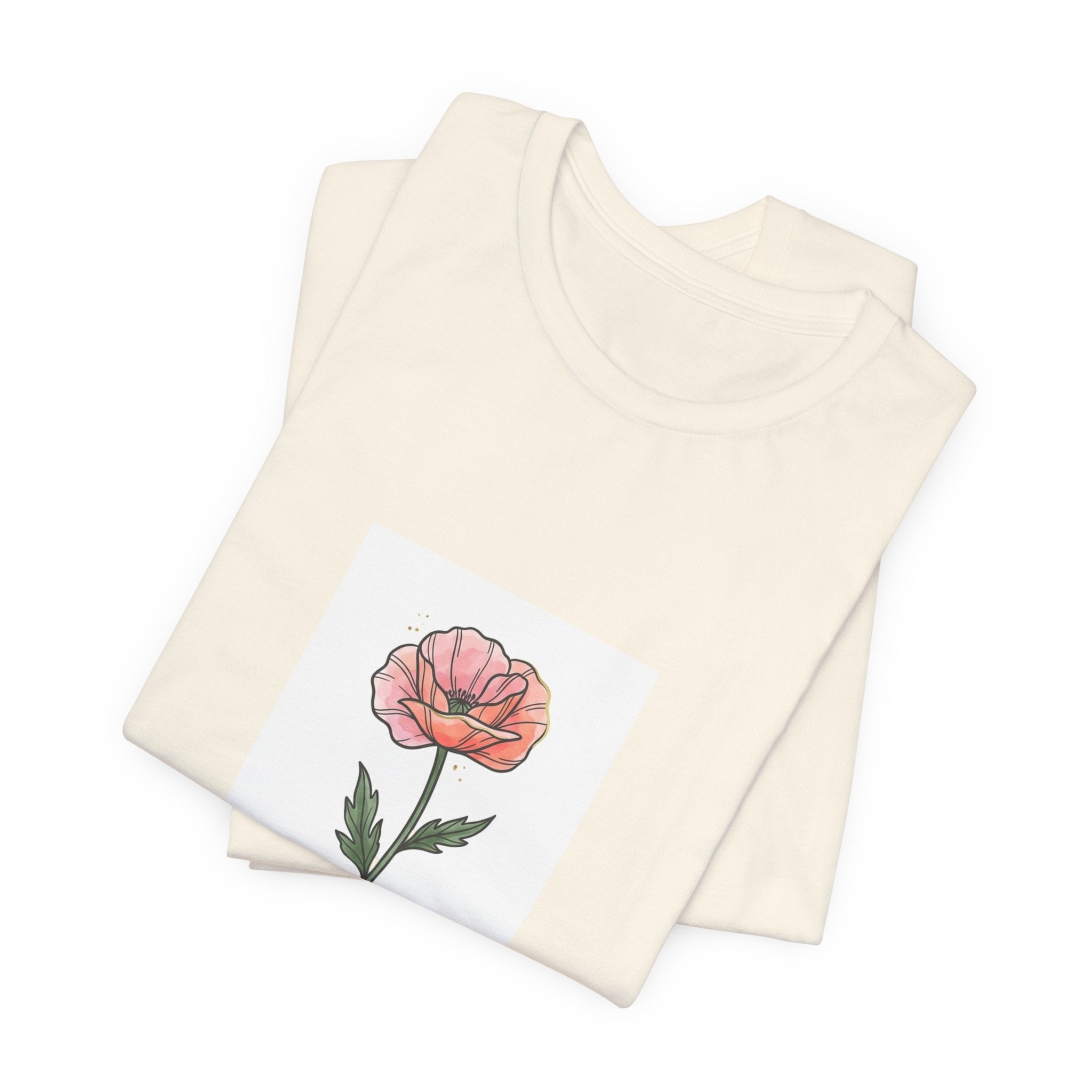 Birth Month Flower Tee | Personalized Botanical Watercolor, Custom Name