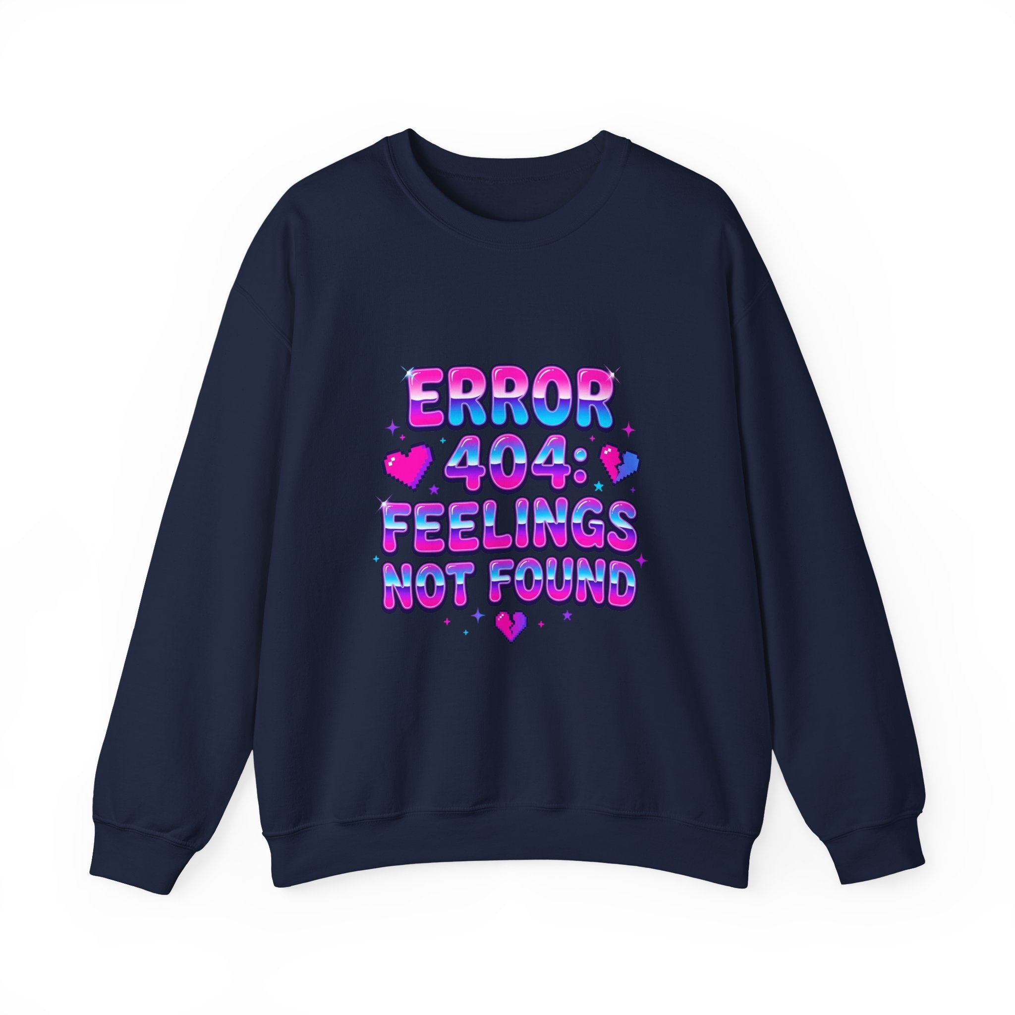 Error 404 Feelings Not Found Sweatshirt | Y2K slogan, bubblegum glitter style