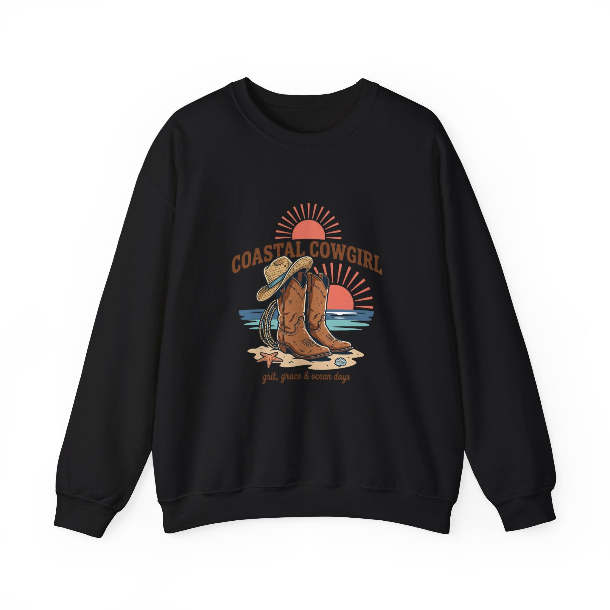 Coastal Cowgirl Boots Crewneck Sweatshirt | western, rustic