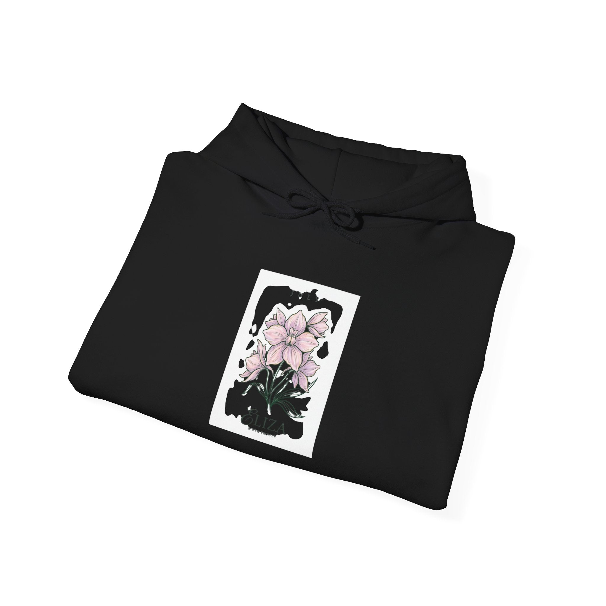 April Birth Flower Hoodie | botanical watercolor, personalized name