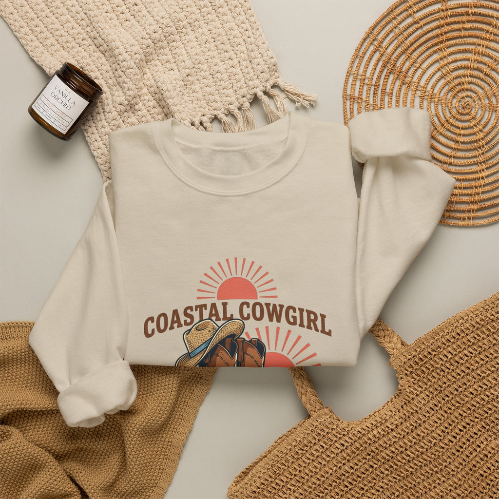 Coastal Cowgirl Boots Crewneck Sweatshirt | western, rustic