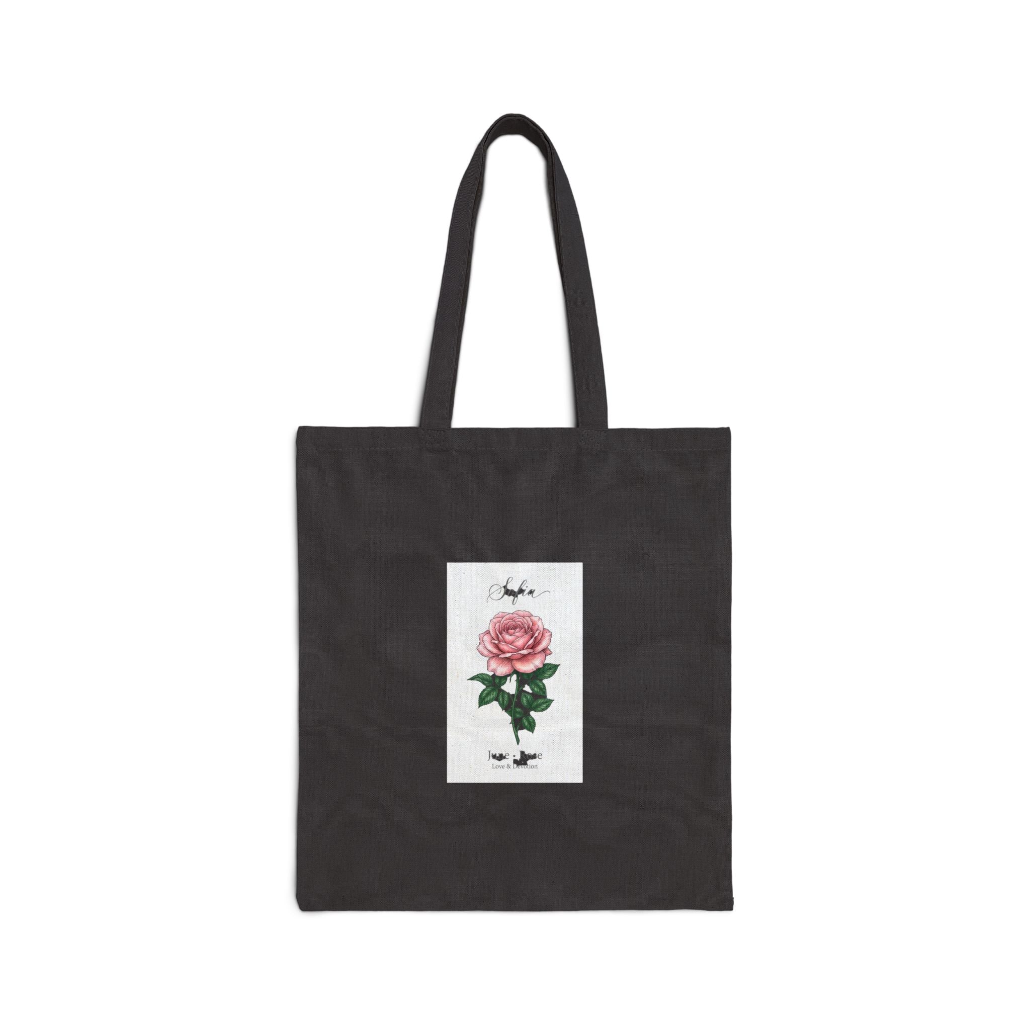 Birth Month Rose Tote | Botanical, Watercolor, Personalized Name