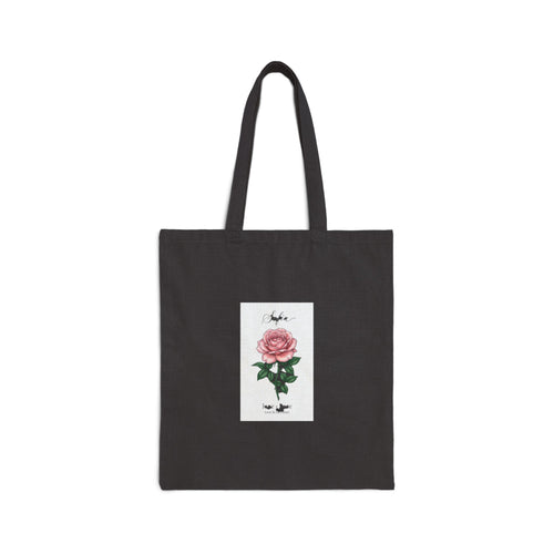 Birth Month Rose Tote | Botanical, Watercolor, Personalized Name
