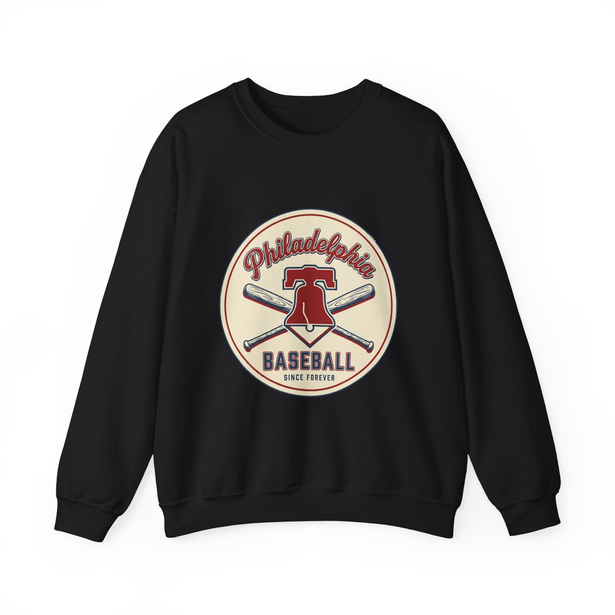 Philadelphia Baseball Crewneck, vintage script, state outline, athletic city pride