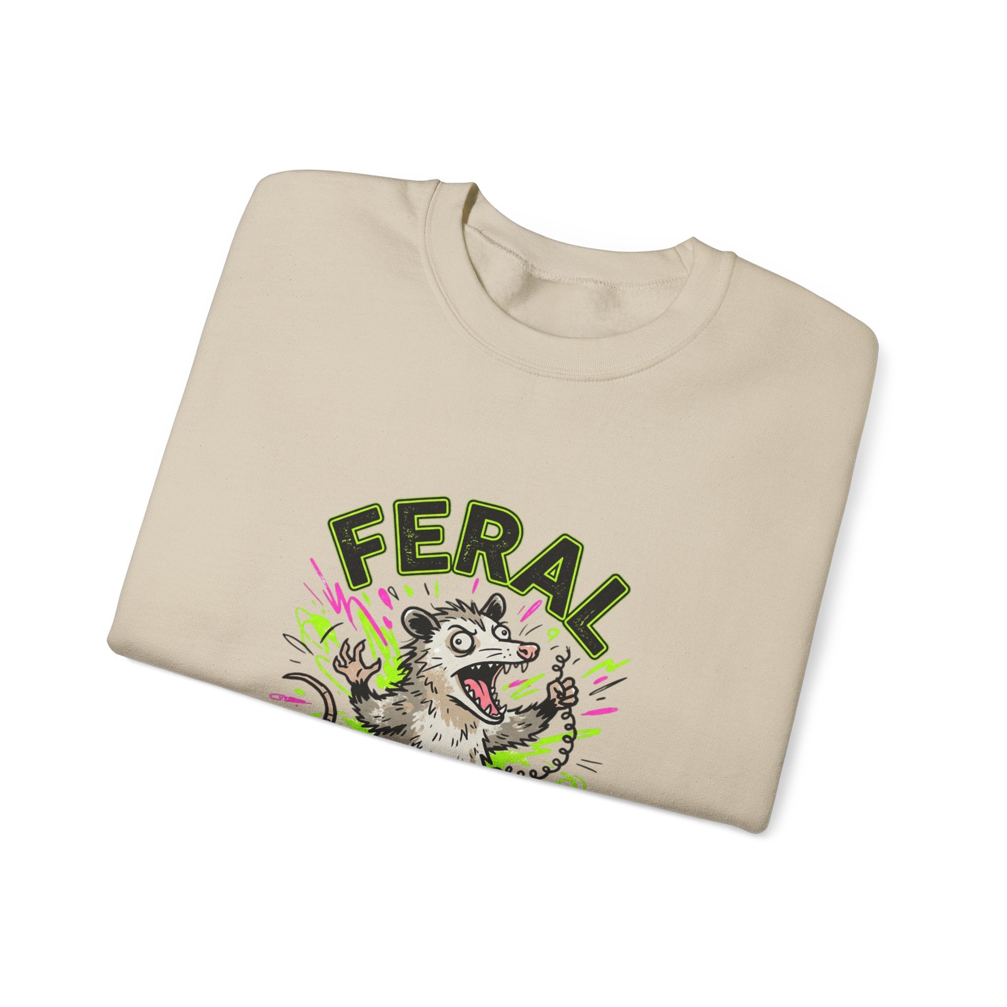 Feral But Free possum illustration Sweatshirt | feral, chaotic humor