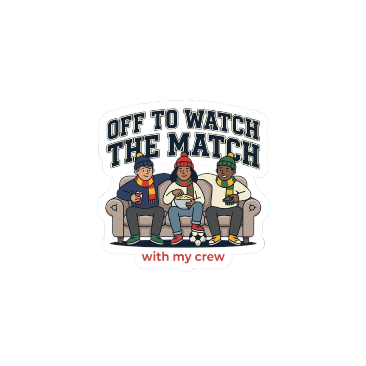 Off to Watch the Match Kiss-Cut Sticker | soccer watch party, country colors