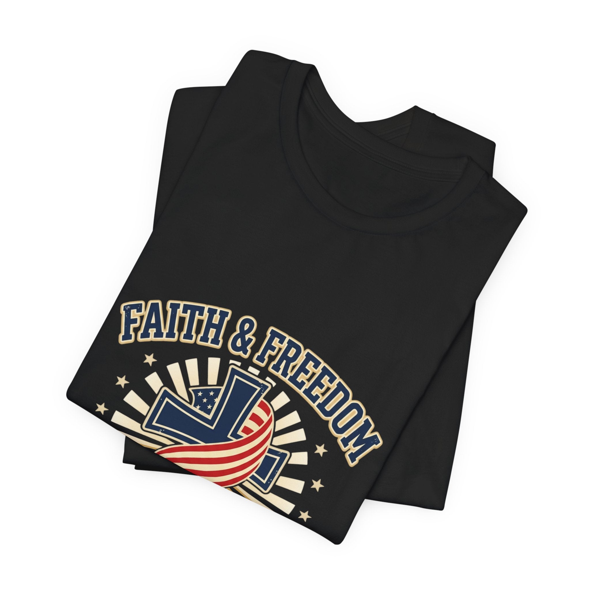 Faith & Freedom Cross Tee | patriotic, faith-based July 4th vintage Americana