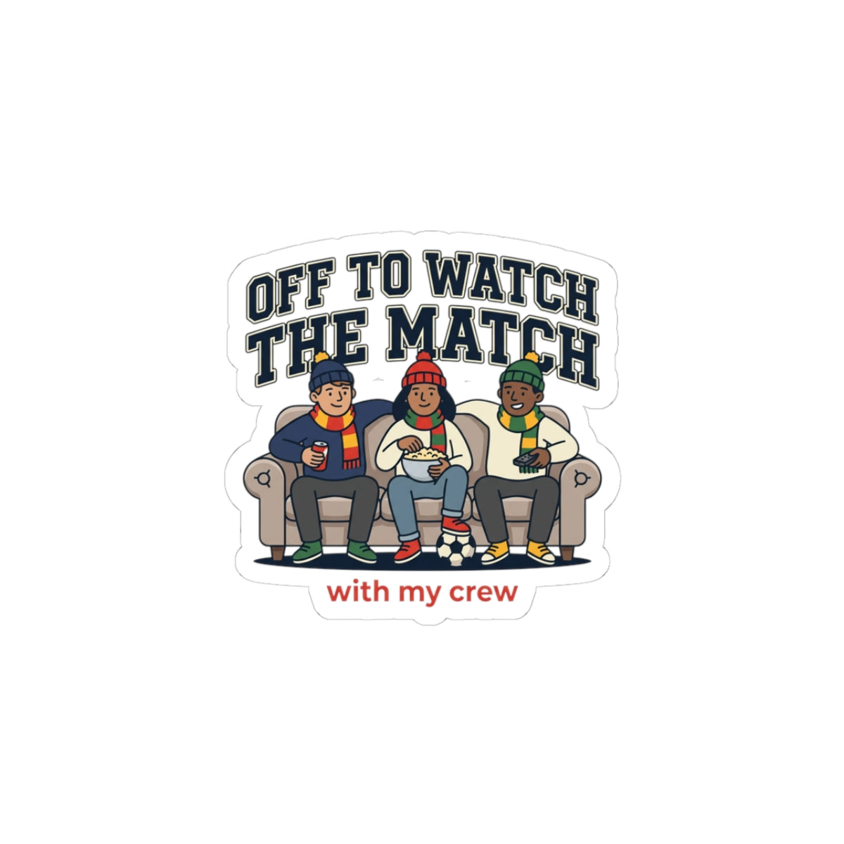 Off to Watch the Match Kiss-Cut Sticker | soccer watch party, country colors