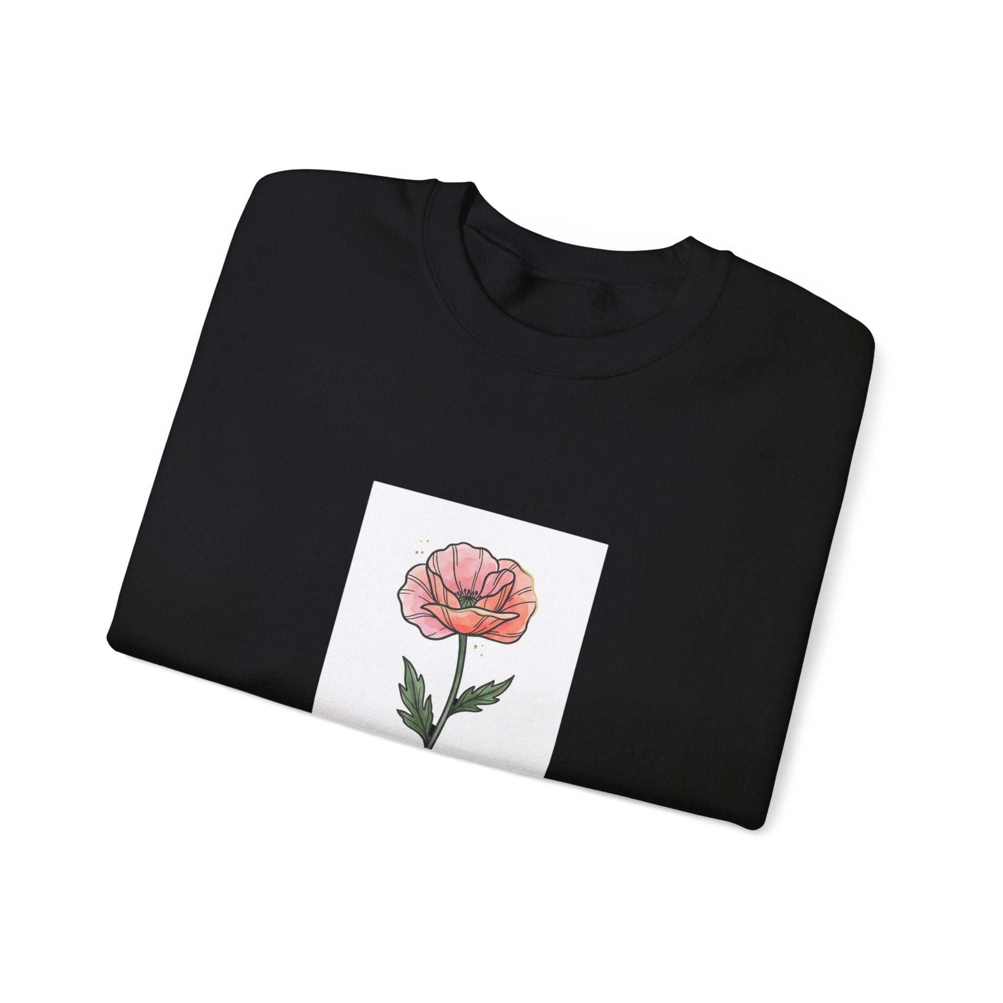 Birth Month Flower Crewneck, Personalized Botanical Watercolor Sweatshirt | Custom Name