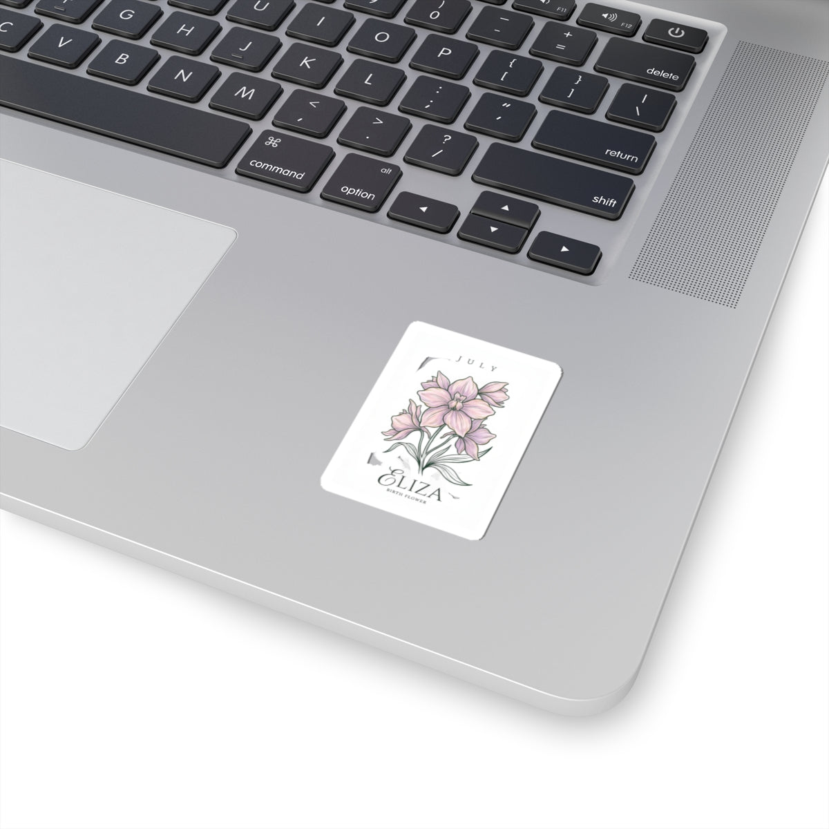 July Birth Month Flower Sticker | Botanical Watercolor, Personalized Name
