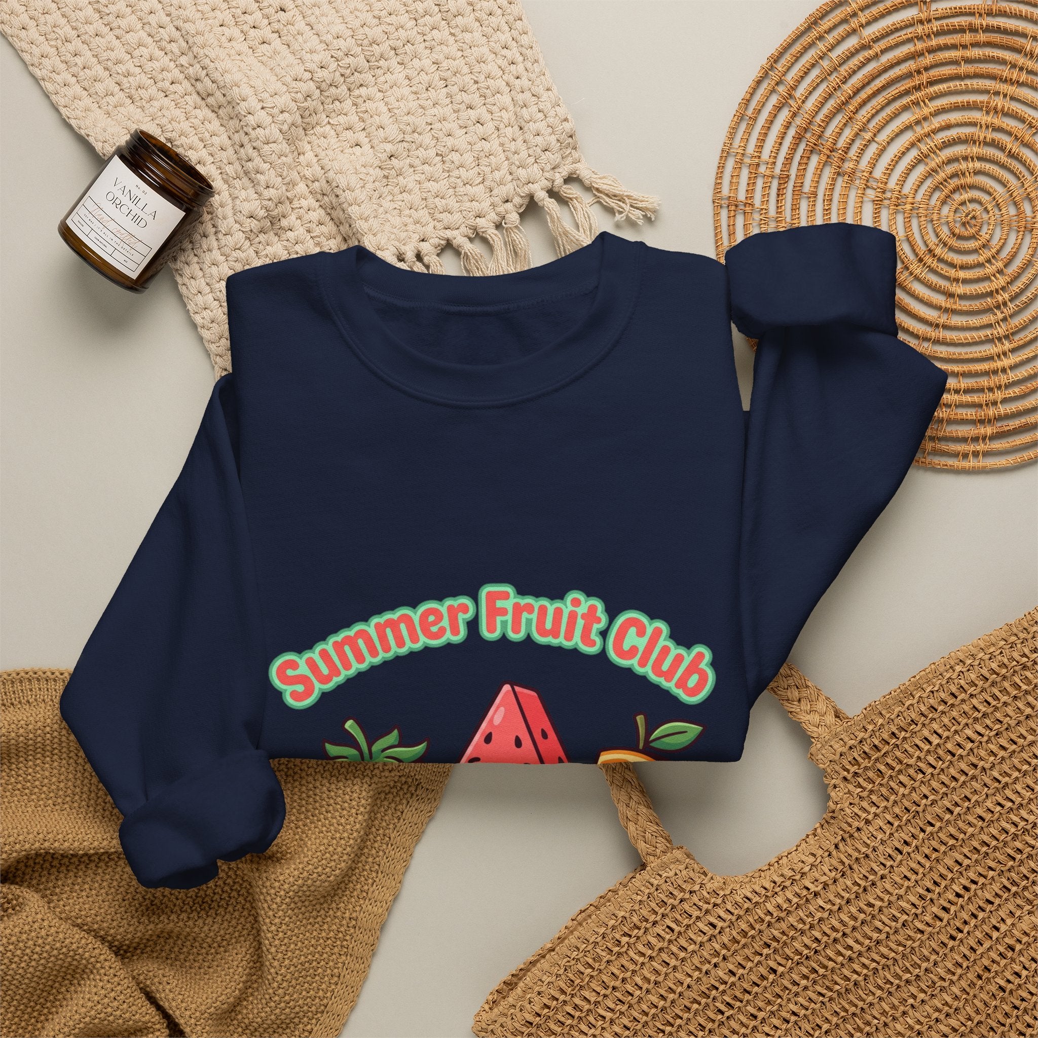 Summer Fruit Club Sweatshirt | strawberry watermelon orange, picnic aesthetic