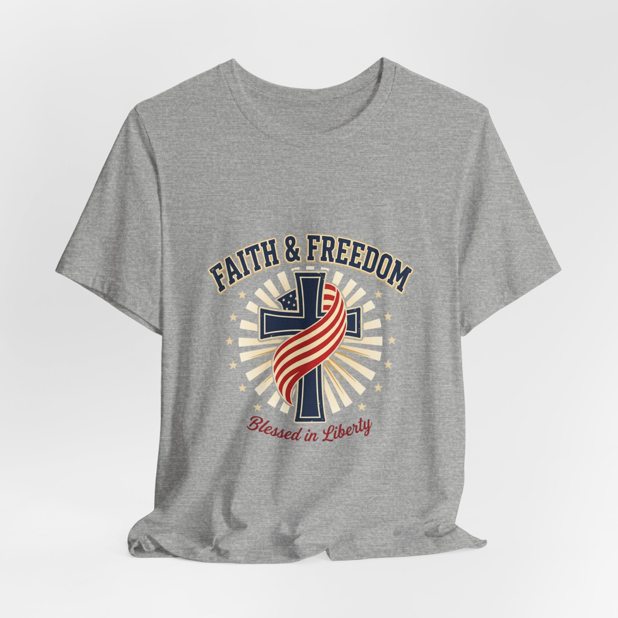 Faith & Freedom Cross Tee | patriotic, faith-based July 4th vintage Americana
