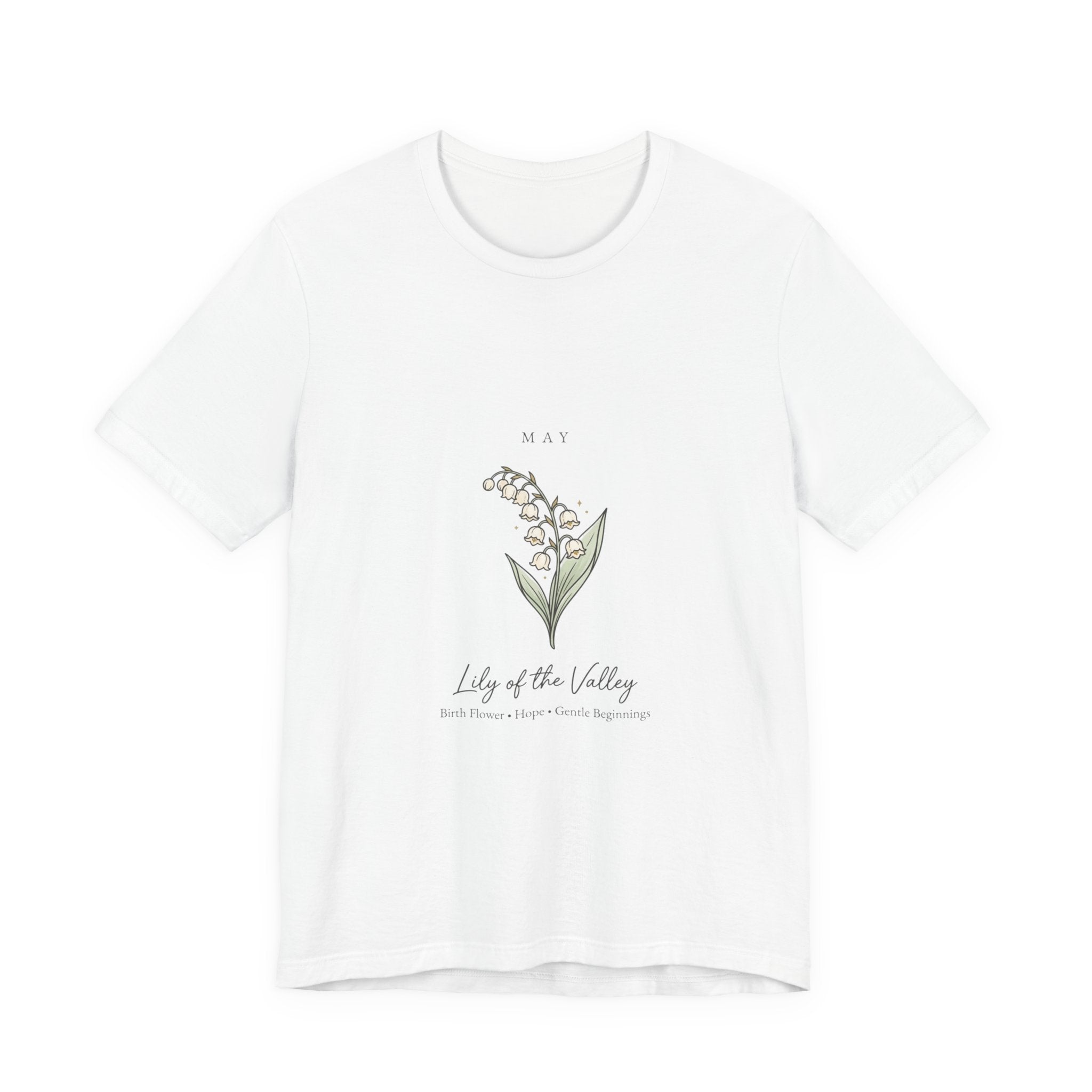 Lily of the Valley Birth Month Flower Tee | Botanical Line Art, Personalized