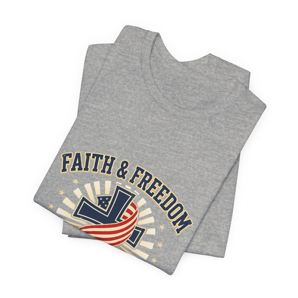 Faith & Freedom Cross Tee | patriotic, faith-based July 4th vintage Americana