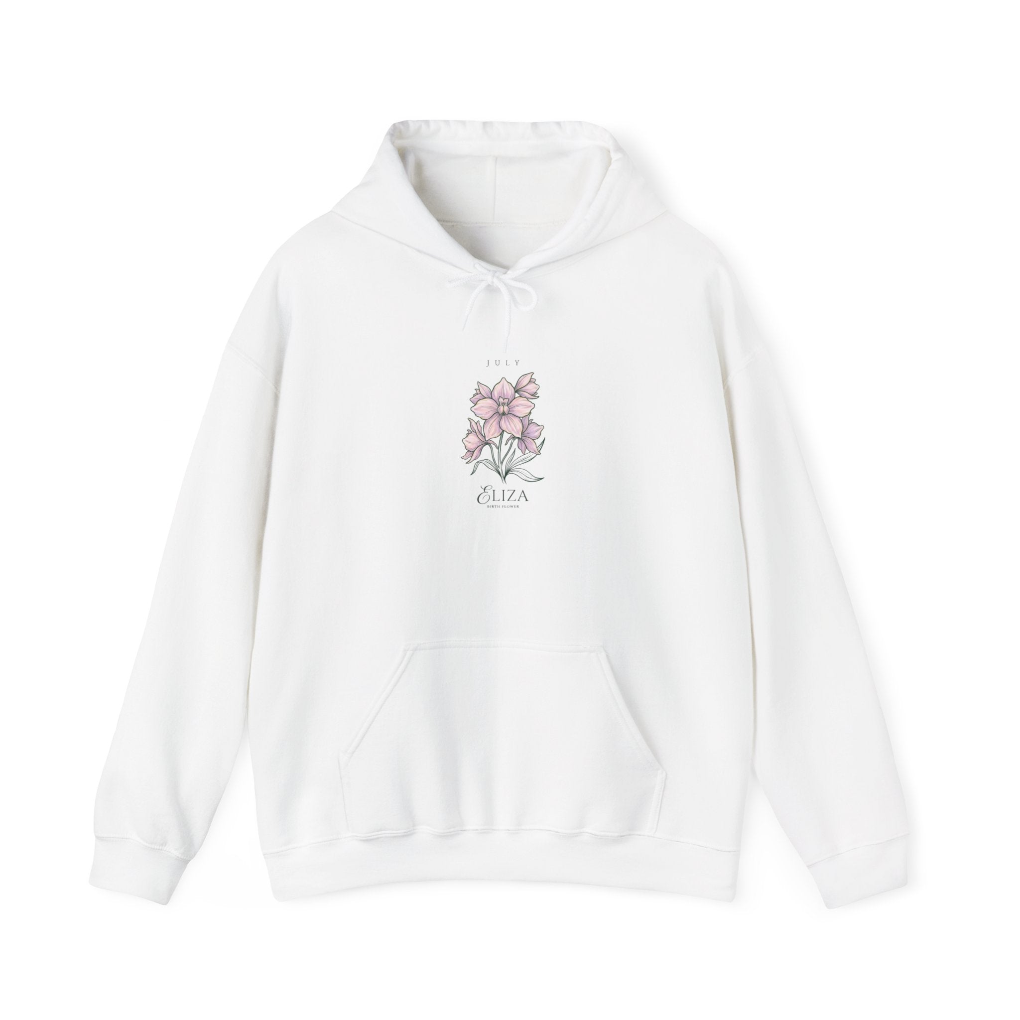 April Birth Flower Hoodie | botanical watercolor, personalized name
