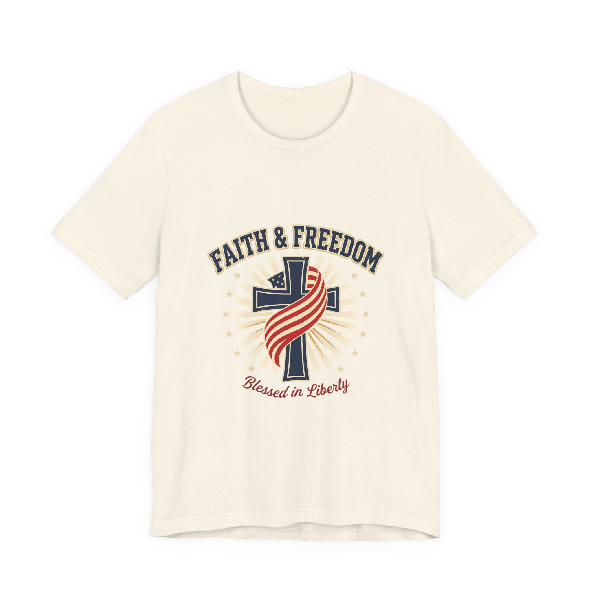 Faith & Freedom Cross Tee | patriotic, faith-based July 4th vintage Americana