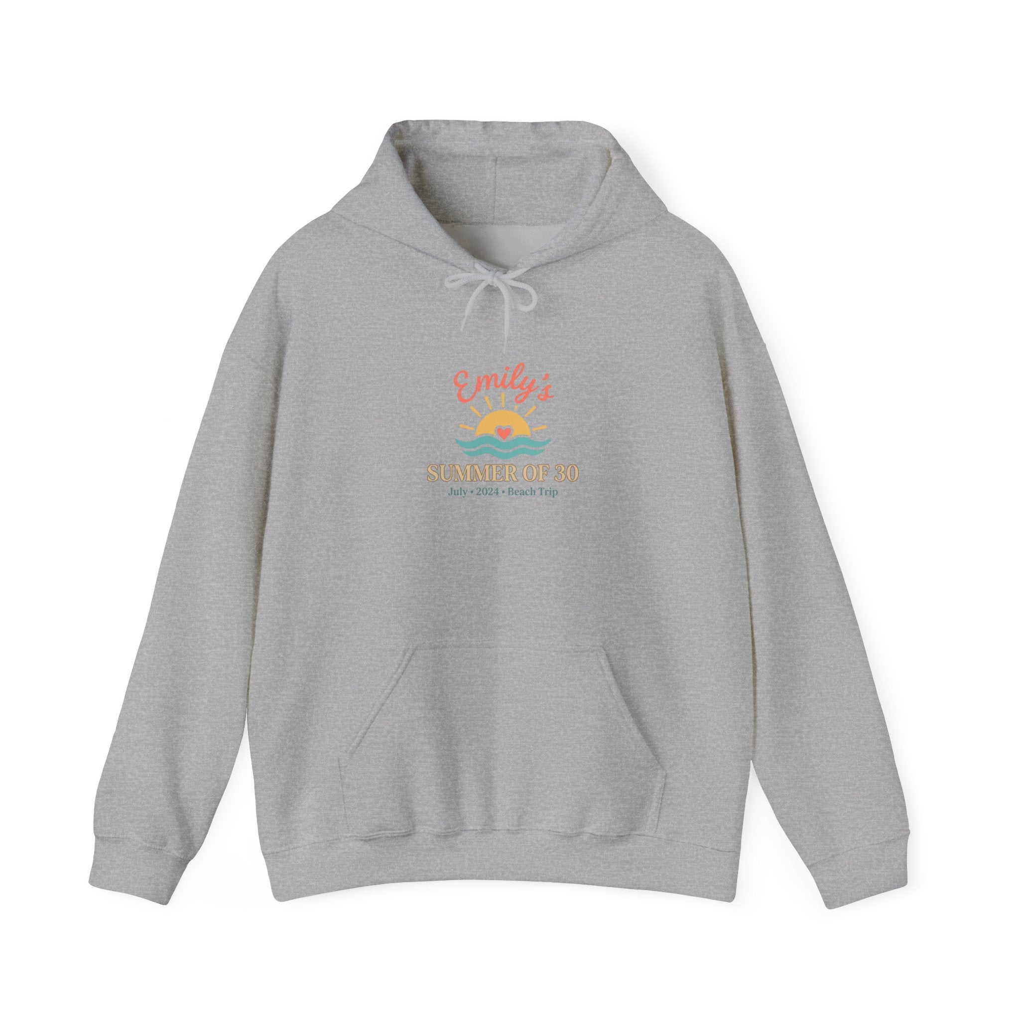 Custom Summer of Age Hoodie | pastel bow motif, birthday trip keepsake