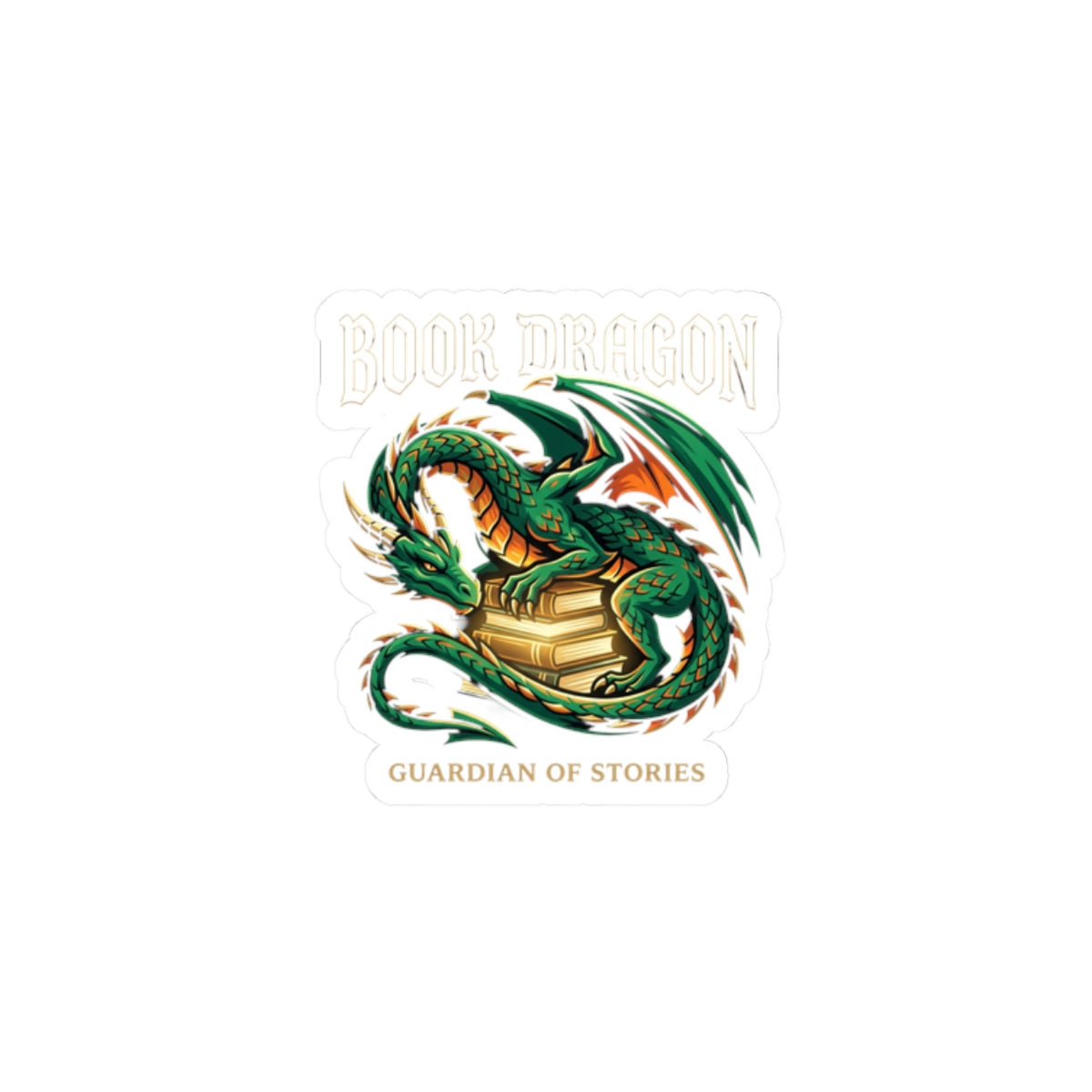 Book Dragon Sticker | dragon, fantasy art, mythical creature