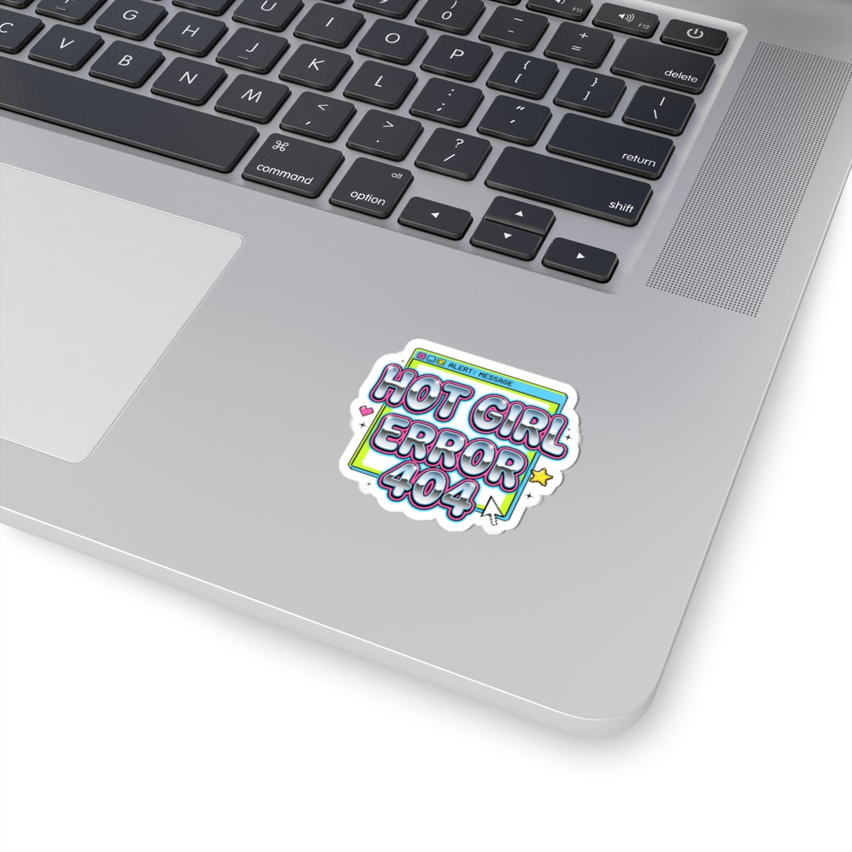 Hot Girl Error 404 Kiss-Cut Sticker, Y2K Cyber Nostalgia, Bubblegum Pink Glitter Type