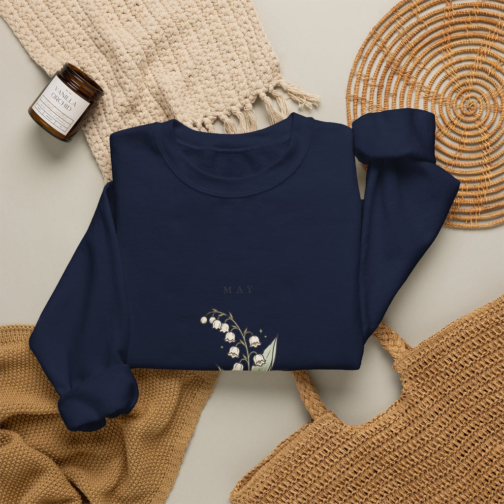 May Birth Flower Lily of the Valley Sweatshirt | botanical, watercolor