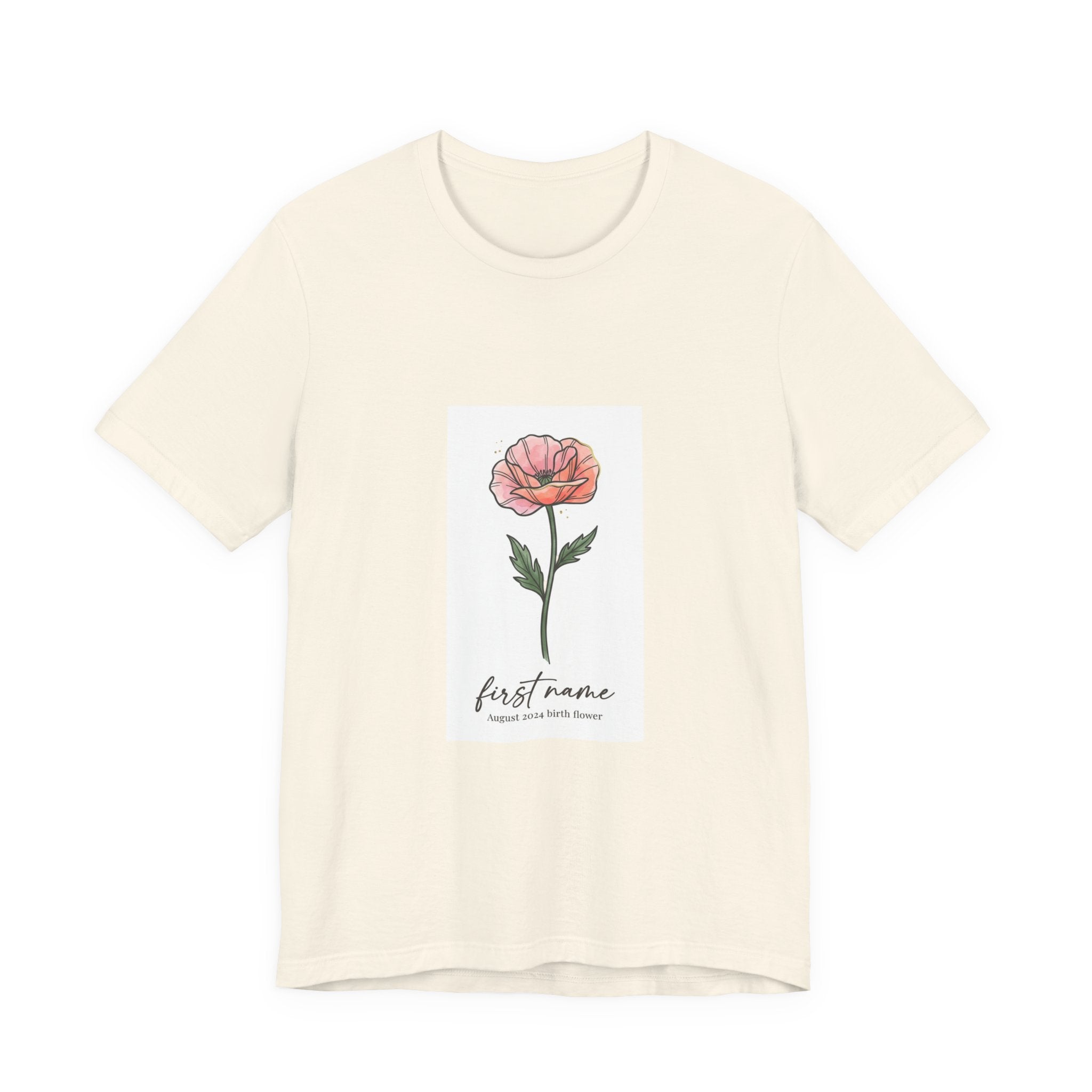 Birth Month Flower Tee | Personalized Botanical Watercolor, Custom Name
