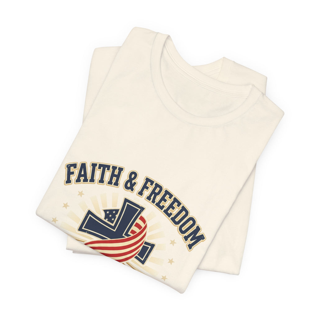Faith & Freedom Cross Tee | patriotic, faith-based July 4th vintage Americana