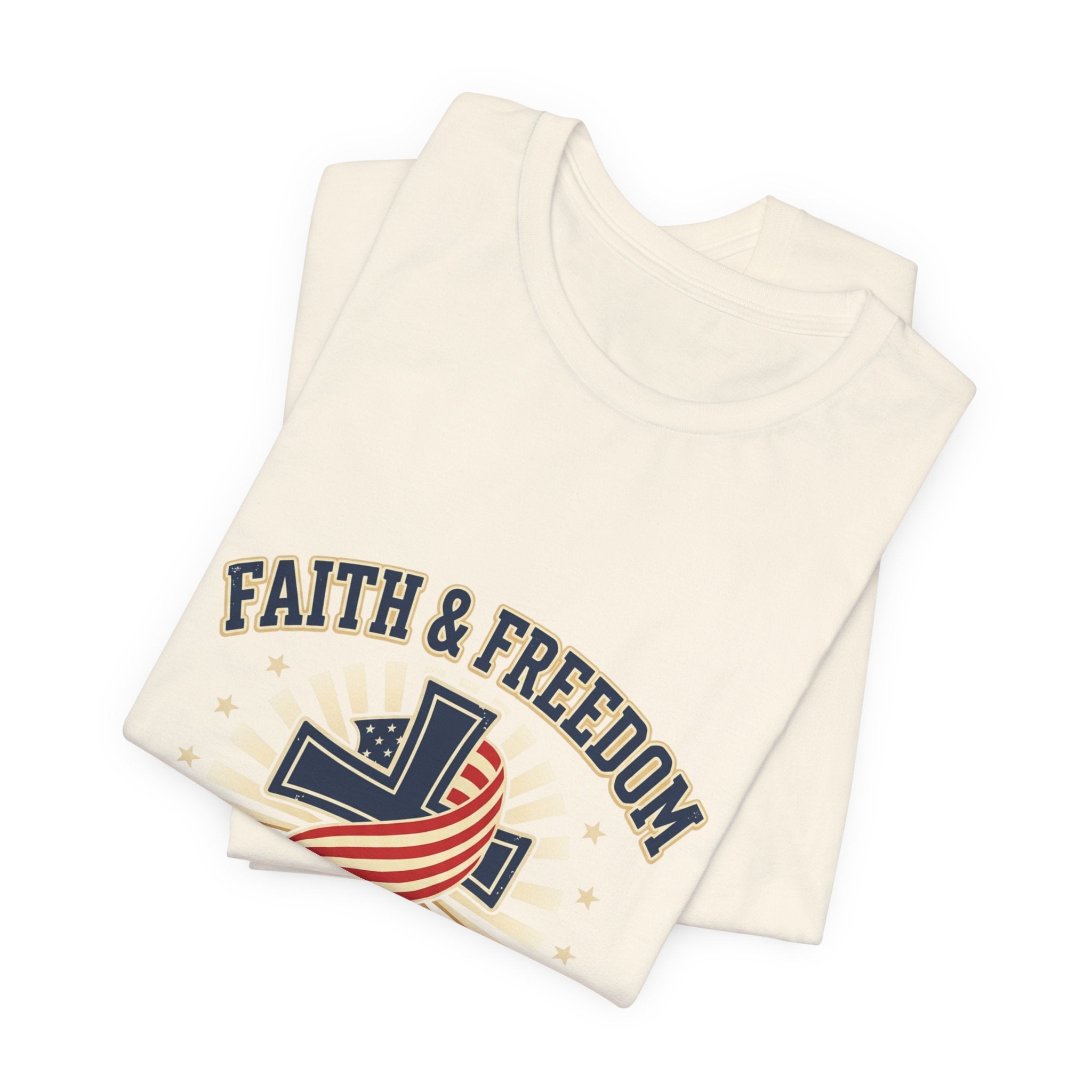 Faith & Freedom Cross Tee | patriotic, faith-based July 4th vintage Americana