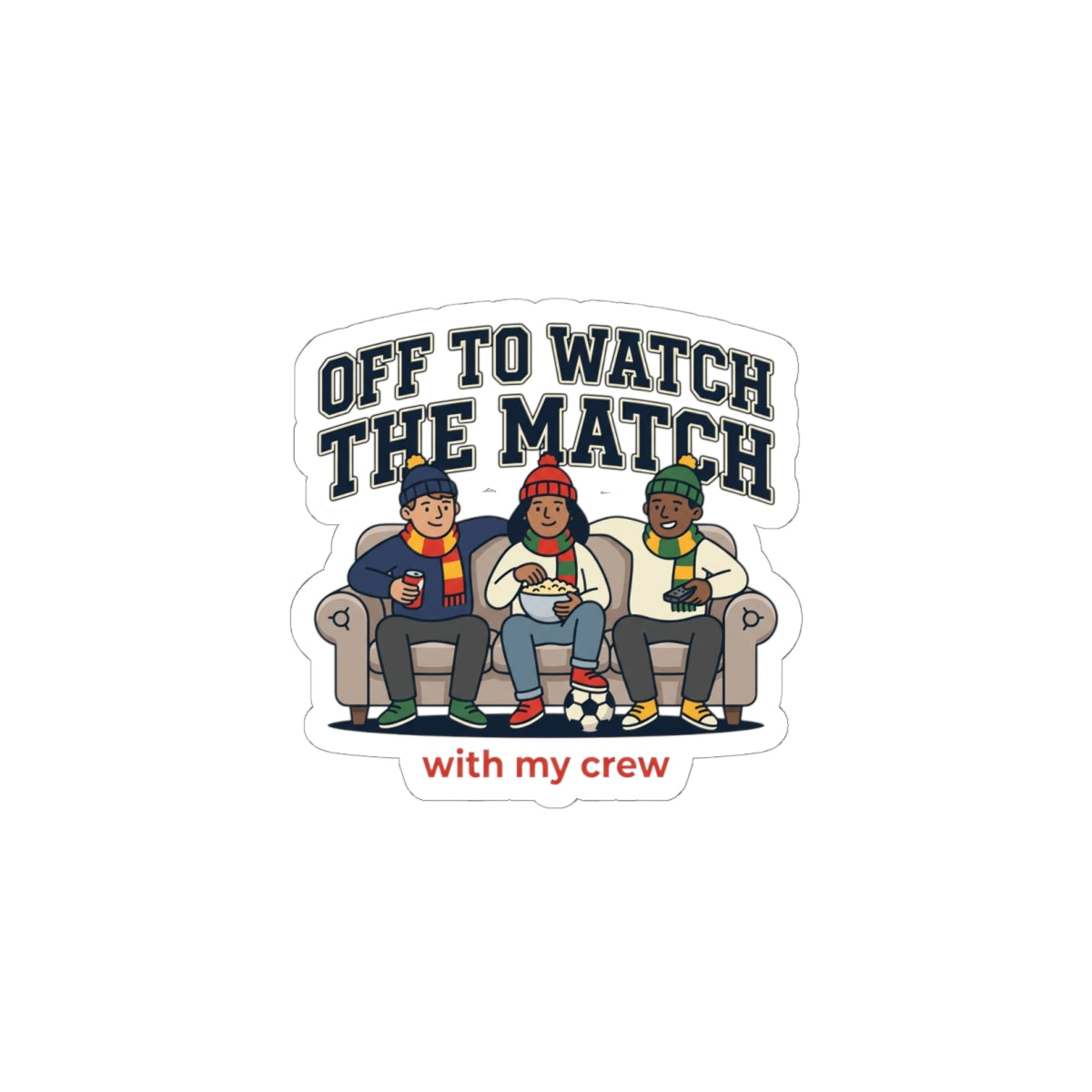 Off to Watch the Match Kiss-Cut Sticker | soccer watch party, country colors
