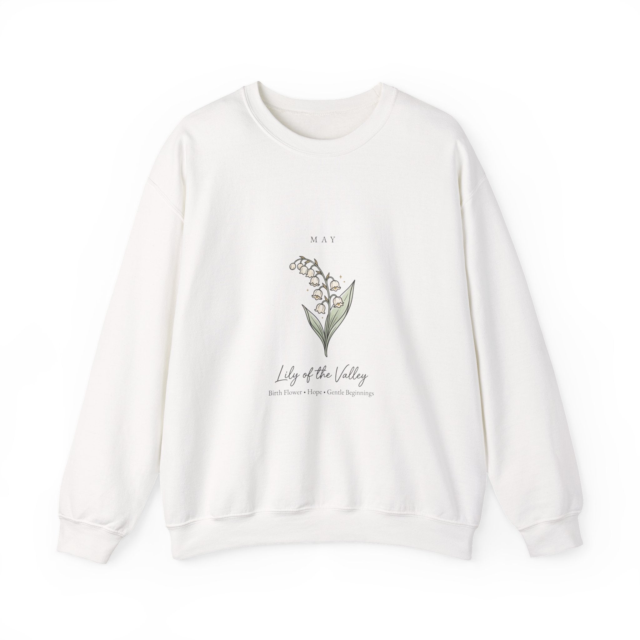 May Birth Flower Lily of the Valley Sweatshirt | botanical, watercolor