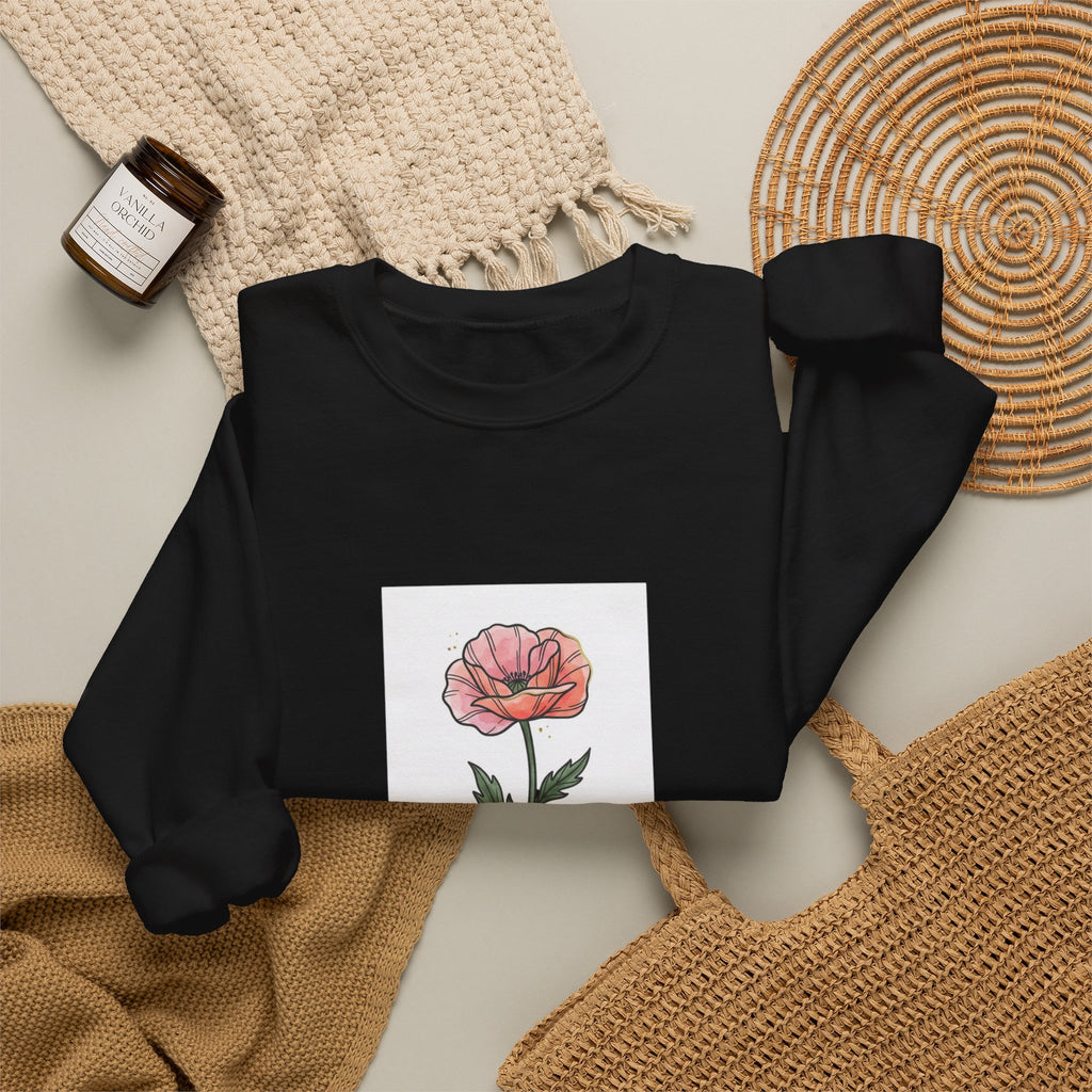 Birth Month Flower Crewneck, Personalized Botanical Watercolor Sweatshirt | Custom Name