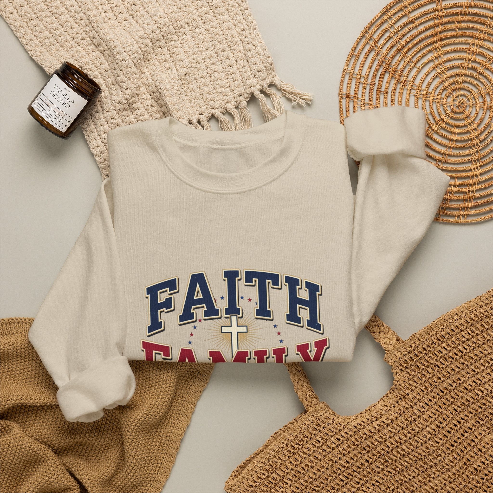 Faith Family Freedom Sweatshirt | Patriotic Faith-Based July 4th
