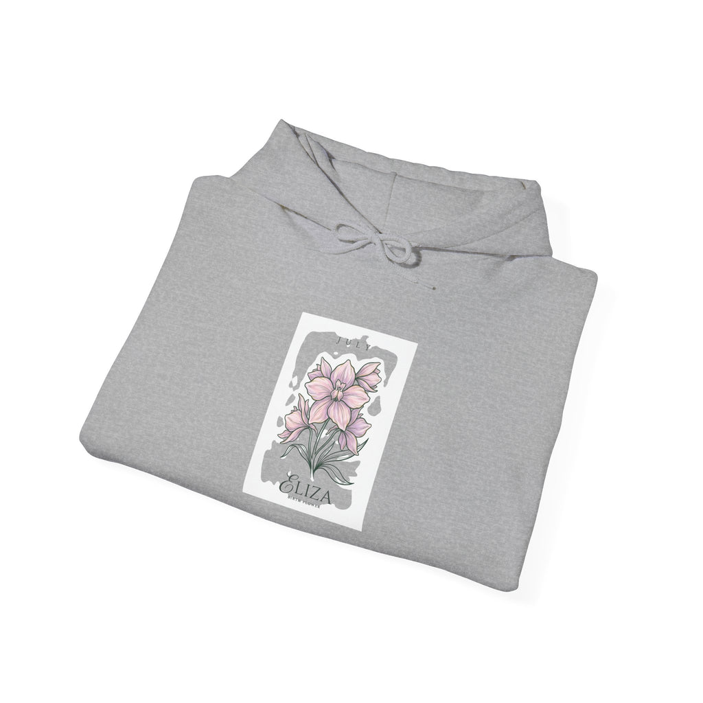 April Birth Flower Hoodie | botanical watercolor, personalized name