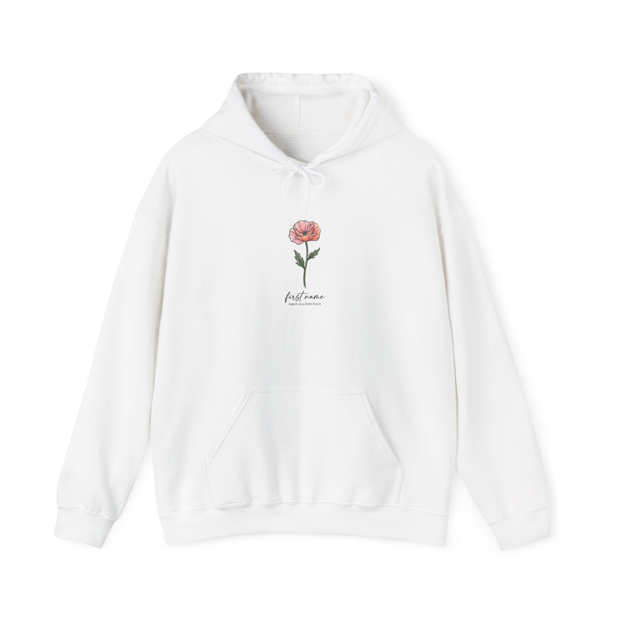 Birth Month Flower Hoodie | Personalized Botanical, Watercolor Line Art