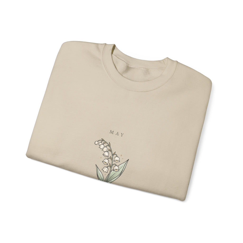 May Birth Flower Lily of the Valley Sweatshirt | botanical, watercolor