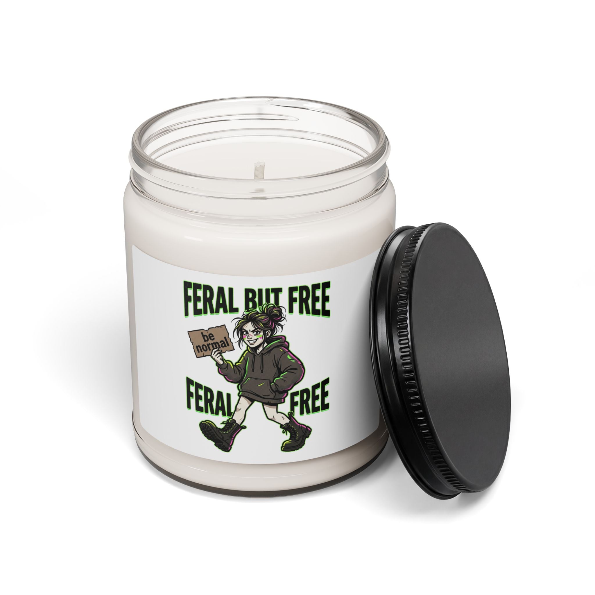 Feral But Free Scented Soy Candle | chaotic-quirky, millennial burnout