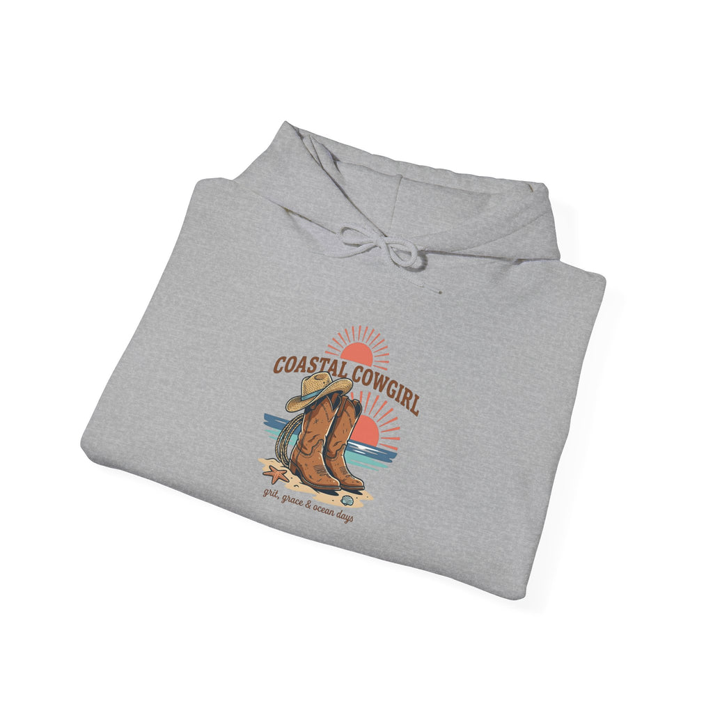 Coastal Cowgirl Graphic Hoodie | western, ranch, vintage prairie
