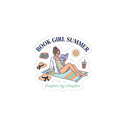 Book Girl Summer Kiss-Cut Stickers | BookTok, Reading Beach Reads