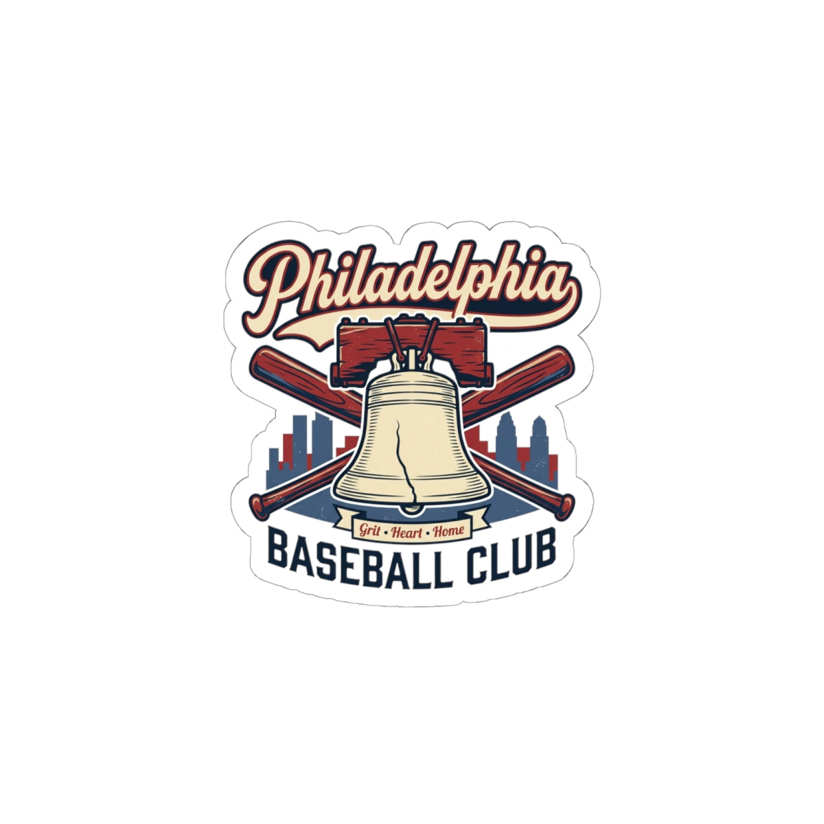 Philadelphia Baseball Club Kiss-Cut Sticker | vintage script, city pride