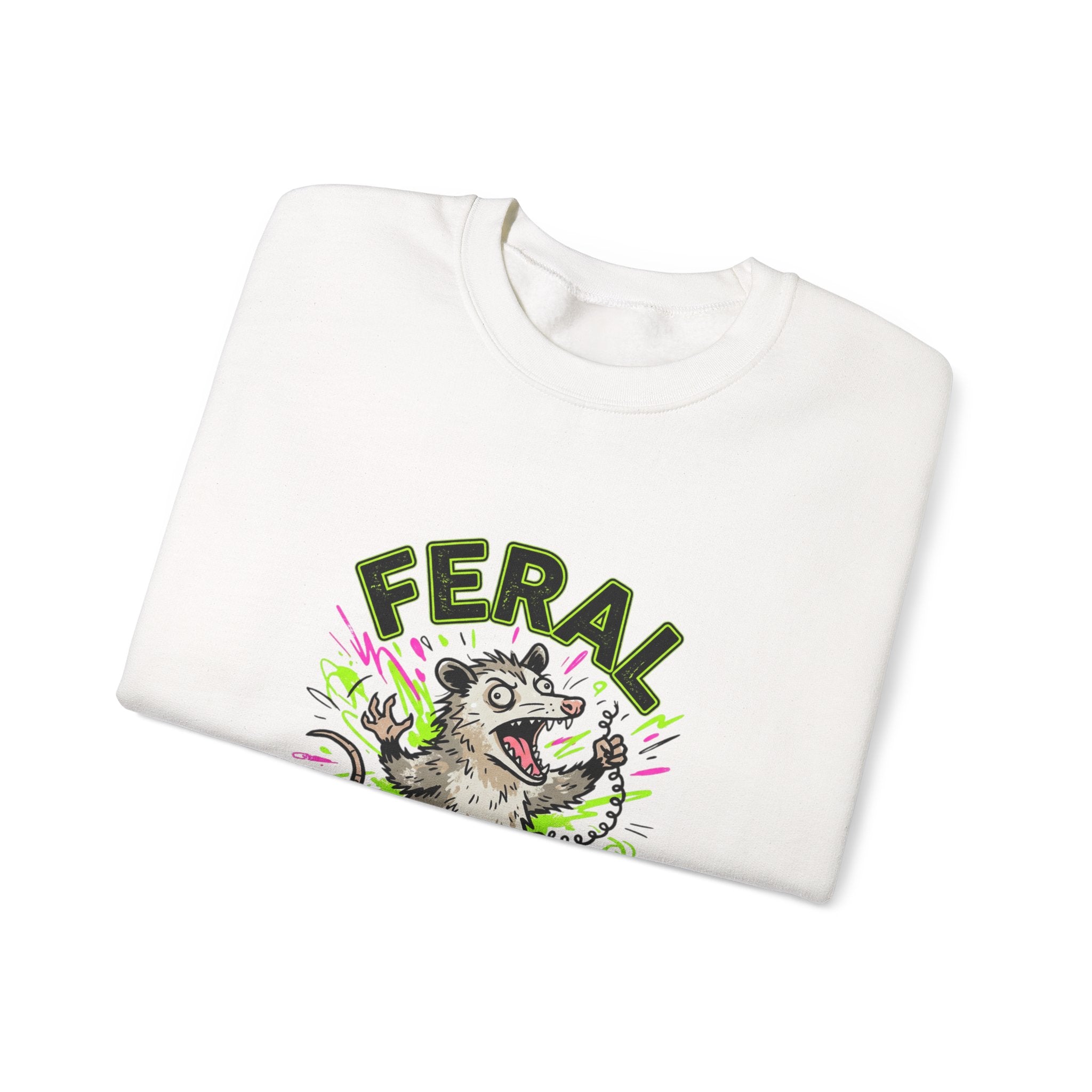 Feral But Free possum illustration Sweatshirt | feral, chaotic humor