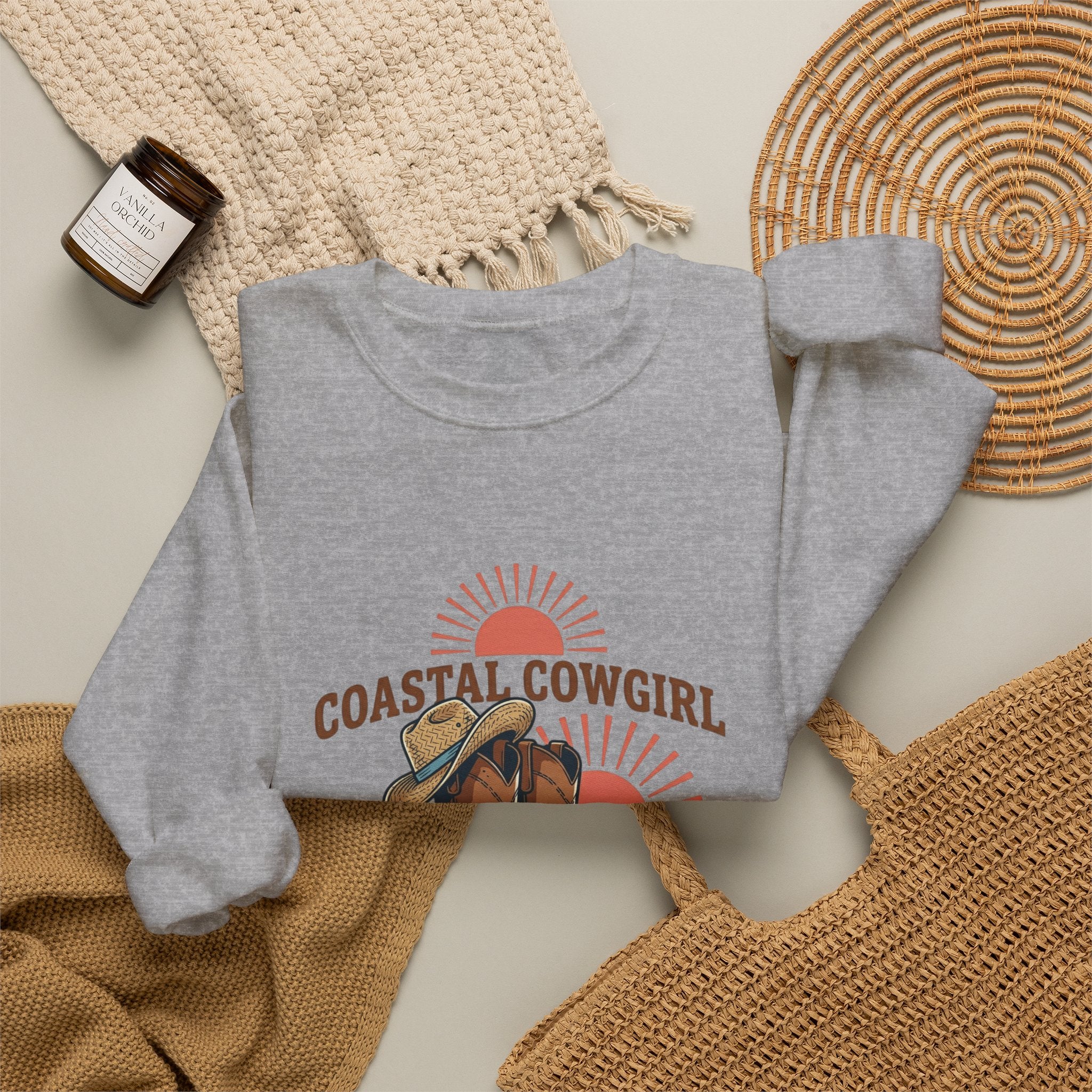 Coastal Cowgirl Boots Crewneck Sweatshirt | western, rustic