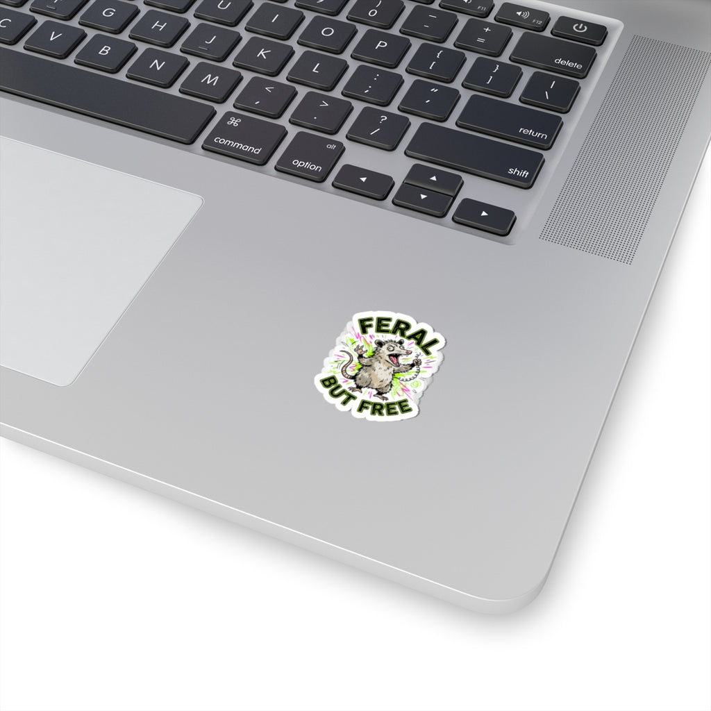 Feral But Free Sticker | chaotic, quirky humor, Gen Z millennial burnout