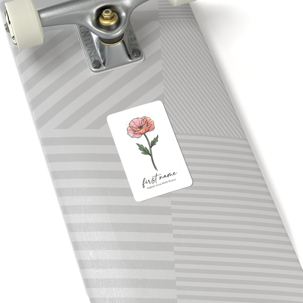 Birth Month Flower Sticker | Personalized Botanical, Watercolor Line Art