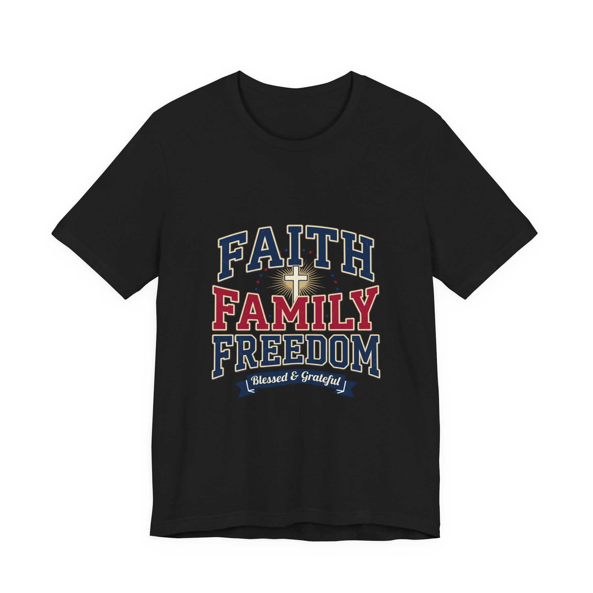 Faith Family Freedom Tee | Faith-based Patriotic July 4th, Vintage Americana