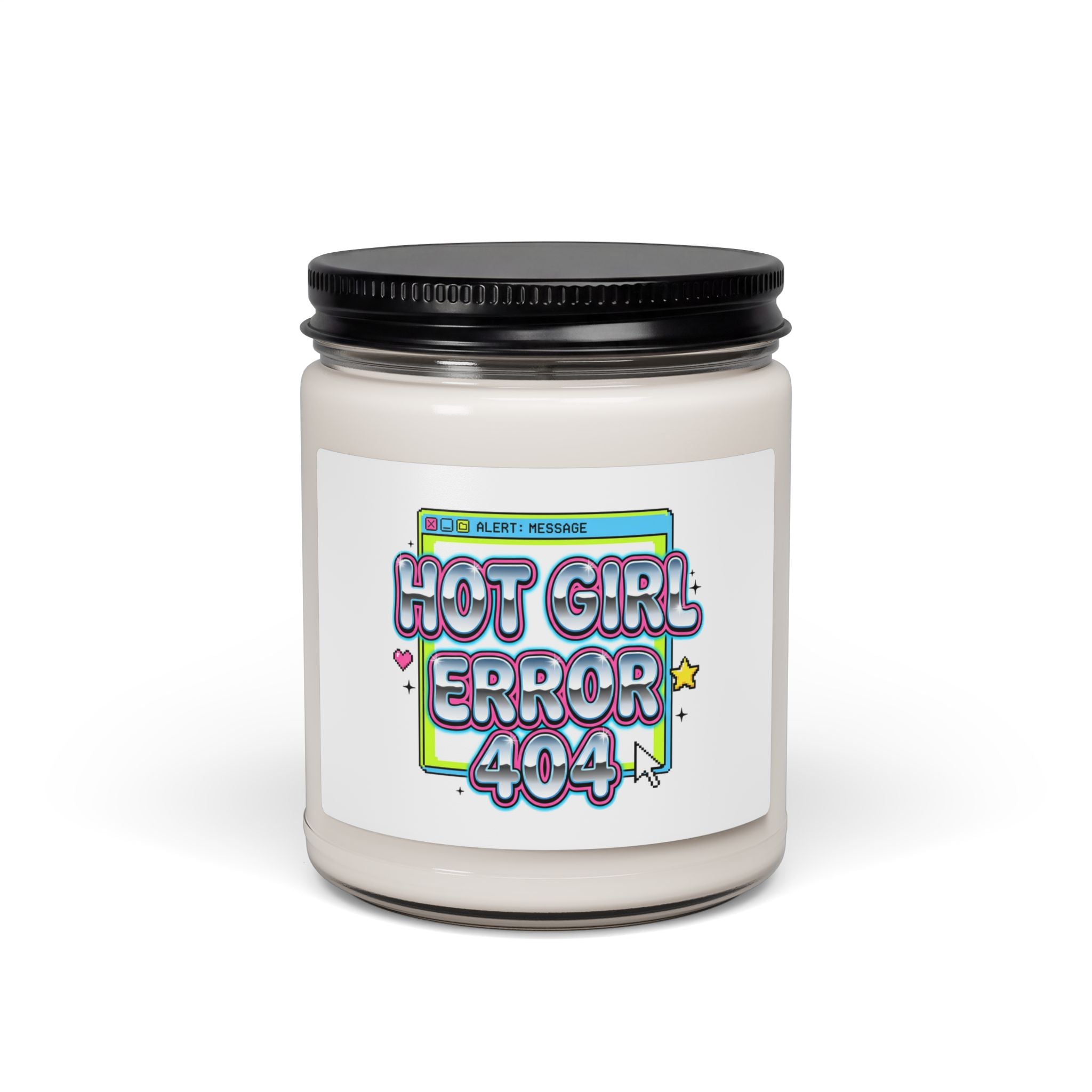 Hot Girl Error 404 Candle, Scented Soy Jar, Y2K Cyber Nostalgia