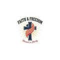Faith & Freedom Cross Sticker | Patriotic, Faith-Based 4th of July