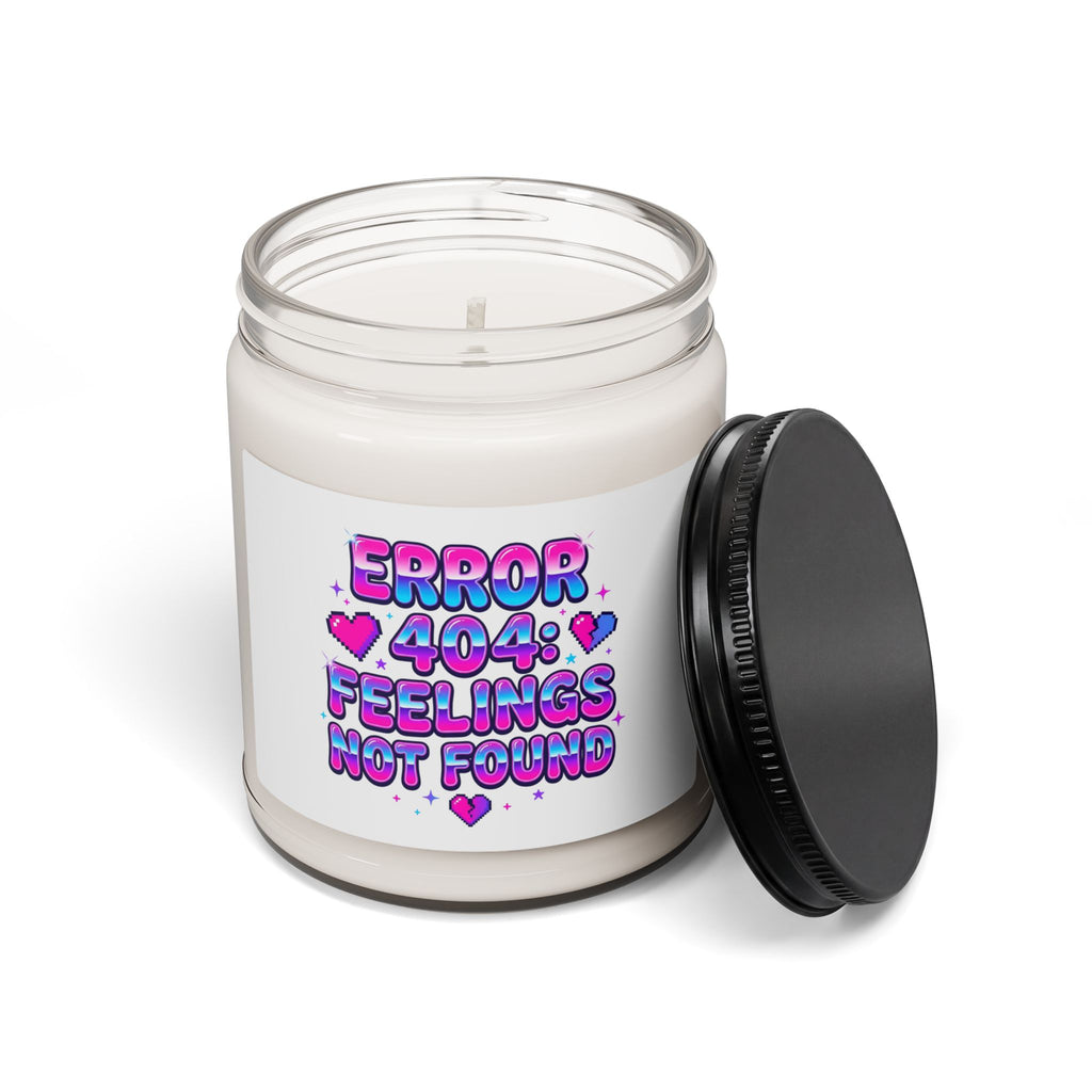 Error 404 Feelings Not Found Candle, Y2K slogan, hot pink cyber aesthetic