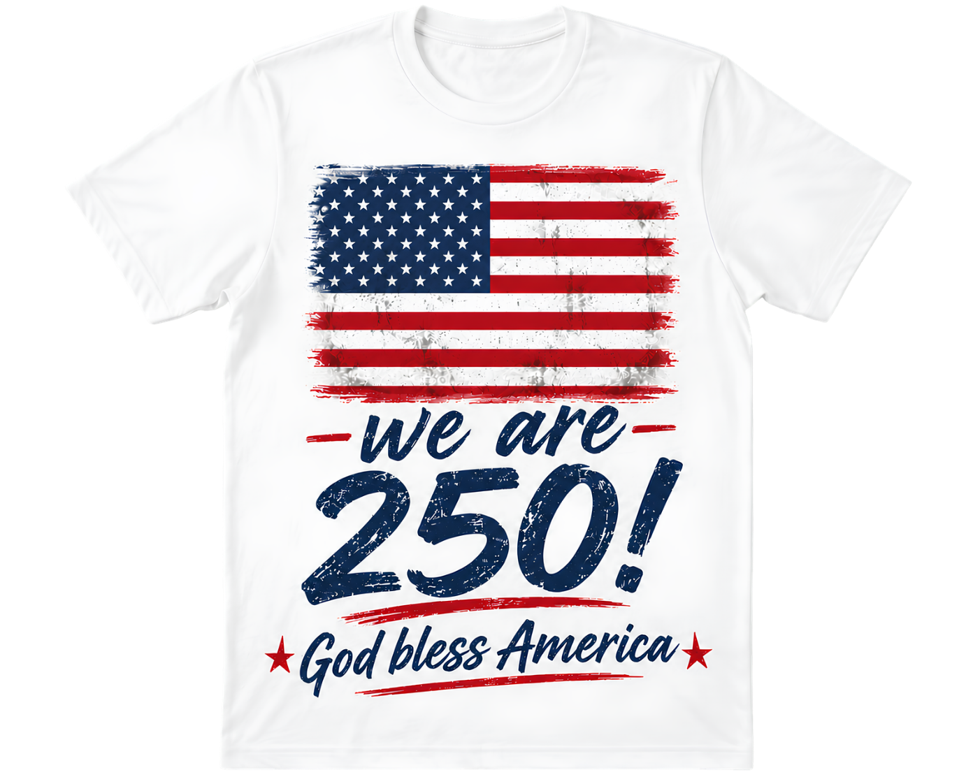 Patriotic "We Are 250" T-Shirt — God Bless America Tee